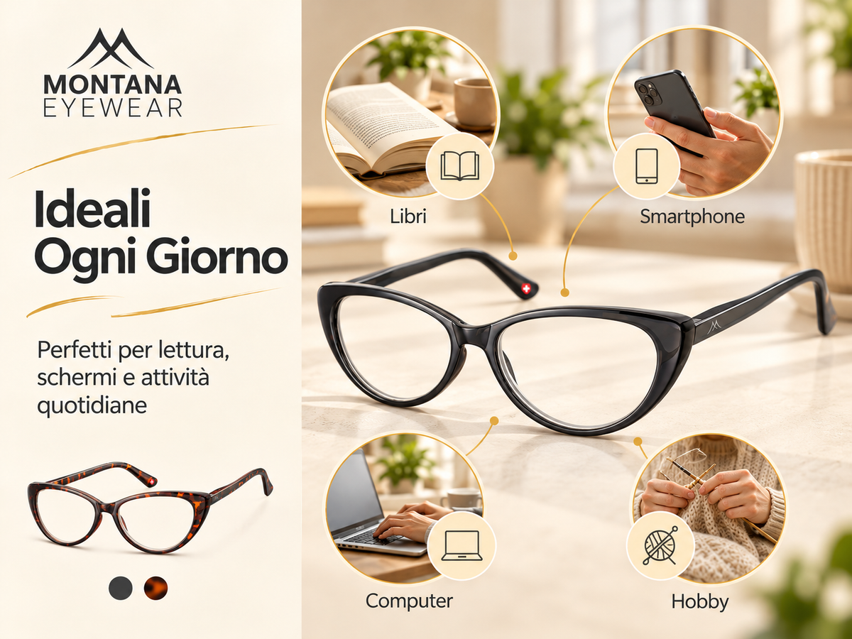Occhiali da Lettura Donna Montana MR64 Cat Eye – Tartarugato – Lenti Asferiche