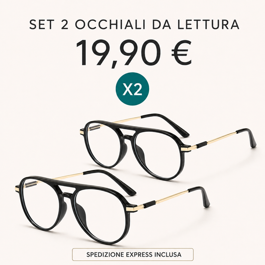Set 2 Occhiali da Lettura Goccia – Uomo e Donna