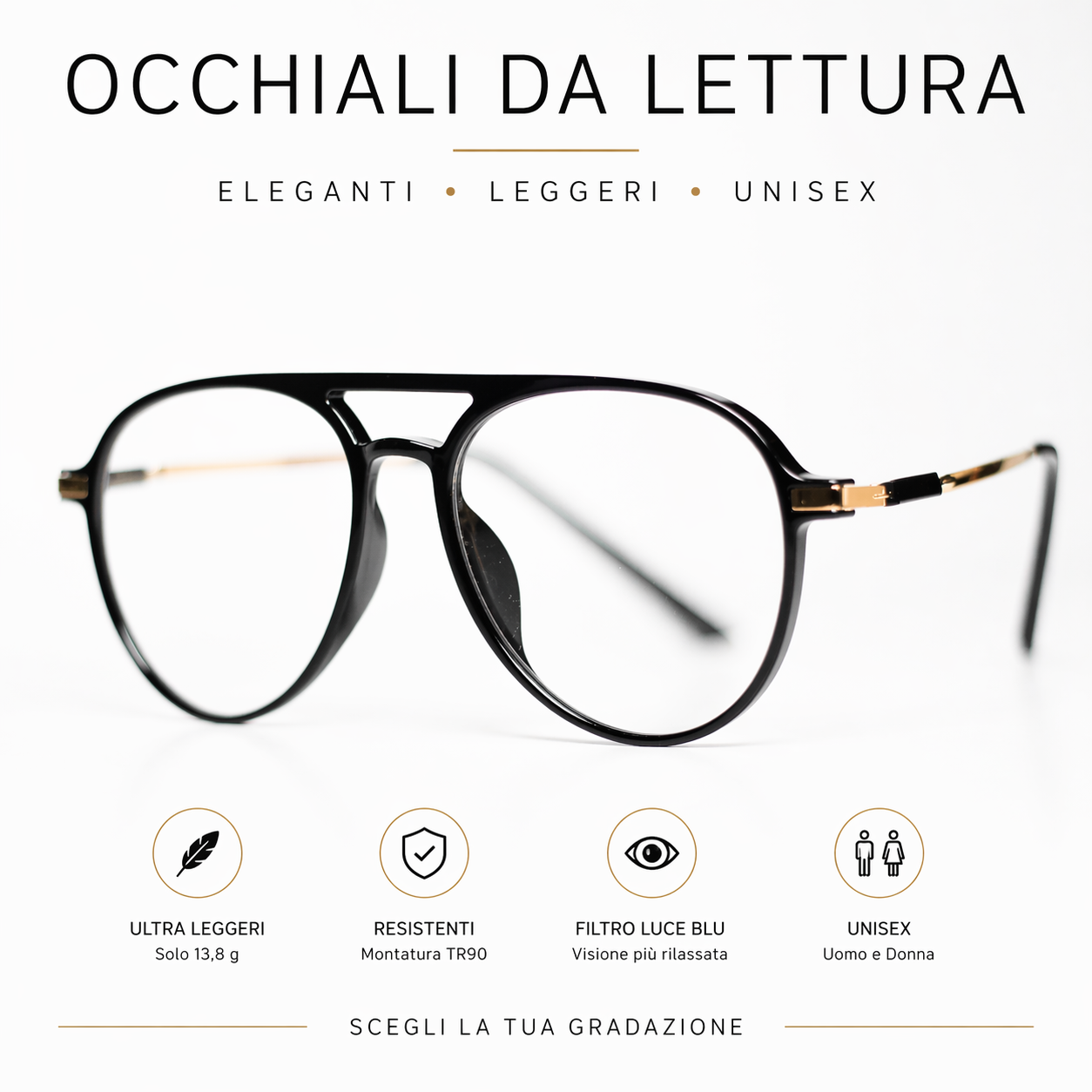 Set 2 Occhiali da Lettura Goccia – Uomo e Donna