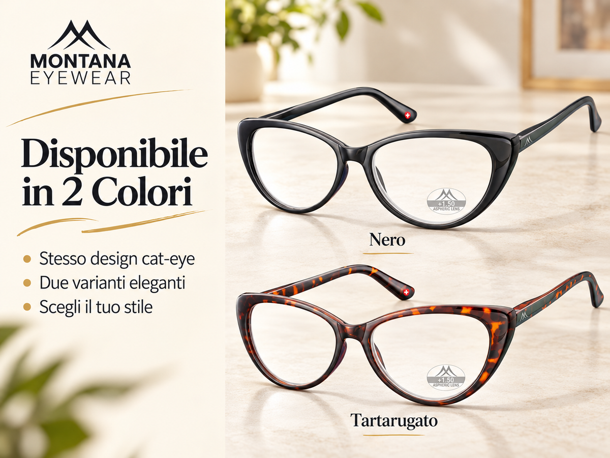 Occhiali da Lettura Donna Montana MR64 Cat Eye – Tartarugato – Lenti Asferiche